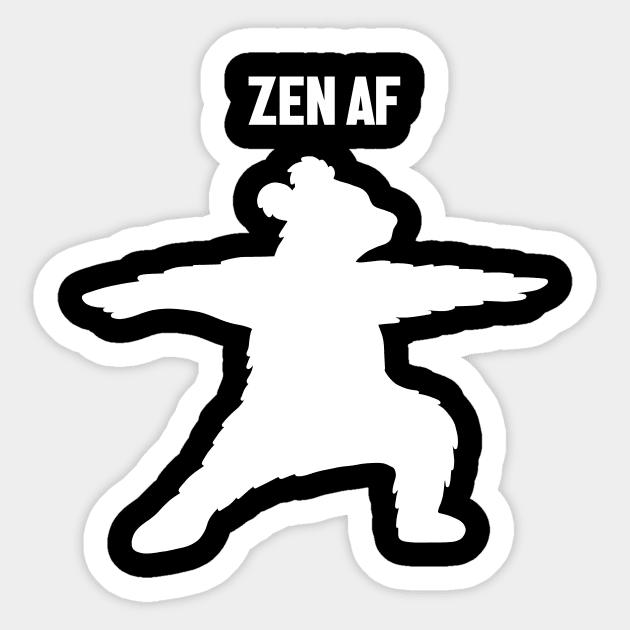 Zen Af Bear, Yoga Meditation Funny Sticker by logiamerch